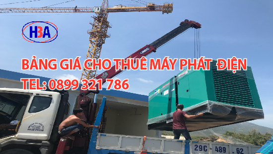 Bảng giá cho thuê máy phát điện tại HCM và các tỉnh lân cận