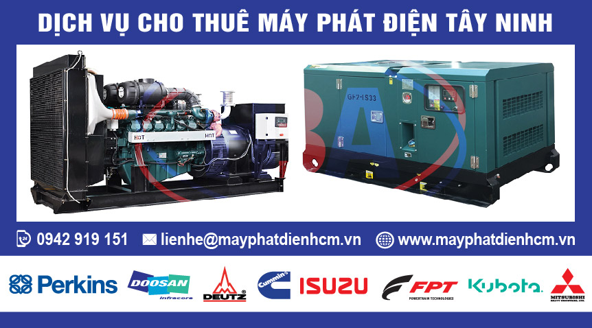Cho thuê máy phát điện tại Tây Ninh và các tỉnh thành lân cận