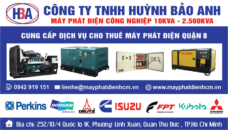 Dịch vụ cho thuê máy phát điện tại Quận 8 và nội thành Hồ Chí Minh
